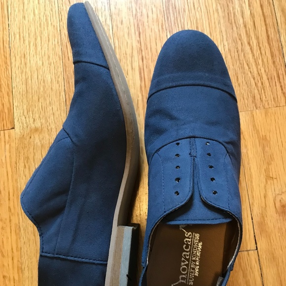New- Blue Vegan Suede Rebecca Oxford Novacas Size 8/38 - Picture 1 of 3